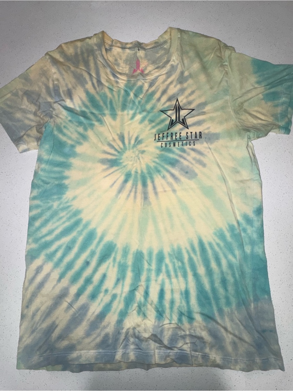 Jeffree Star Tie-Dye T-Shirt - Blue & Cream